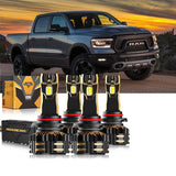 For 2018-2019 Ram 1500 (with projector-type headlights) 9005 9005 LED Headlight Bulbs Bundle