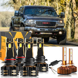 For 2000-2002 GMC Sierra 2500 9005 9006 LED Headlight Bulbs Bundle