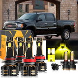 For 2007-2014 GMC Sierra 3500 HD 9005 H11 LED Headlight Bulbs Bundle