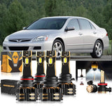 For 2006-2007 Honda Accord 9005 9006 LED Headlight Bulbs Bundle