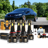For 2014-2015 Honda Civic 9005 H11 9006 LED Headlight Bulbs Bundle