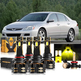 For 2006-2007 Honda Accord 9005 9006 LED Headlight Bulbs Bundle