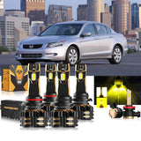 For 2008-2012 Honda Accord 9005 H11 9006 LED Headlight Bulbs Bundle