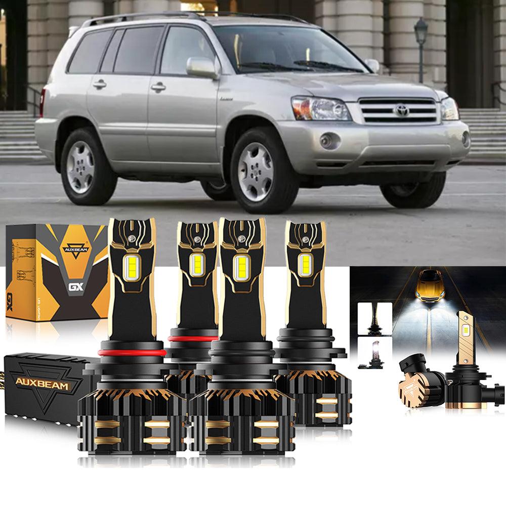 For 2004-2007 Toyota Highlander 9005 9006 LED Headlight Bulbs Bundle