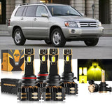 For 2004-2007 Toyota Highlander 9005 9006 LED Headlight Bulbs Bundle