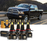 For 2013-2015 Ram 2500 (with projector-type headlights) 9005 9012 LED Headlight Bulbs Bundle