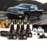 For 2013-2015 Ram 2500 (with projector-type headlights) 9005 9012 LED Headlight Bulbs Bundle