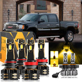 For 2007-2014 GMC Sierra 3500 HD 9005 H11 LED Headlight Bulbs Bundle