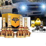 For 2003-2006 Chevrolet Silverado 2500 HD F-16 Plus Series Built-in Canbus Automotive Grade 14000LM LED Light Bulbs High Low Beam Bundle