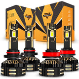 🆕9005+H11 LED Headlight Bulbs 190W 35000LM GX-PRO Series 6500K Cool White | 4 Bulbs