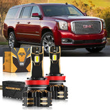 For 2015-2019 GMC Yukon Halogen 9005 H11 LED Headlight Bulbs Bundle