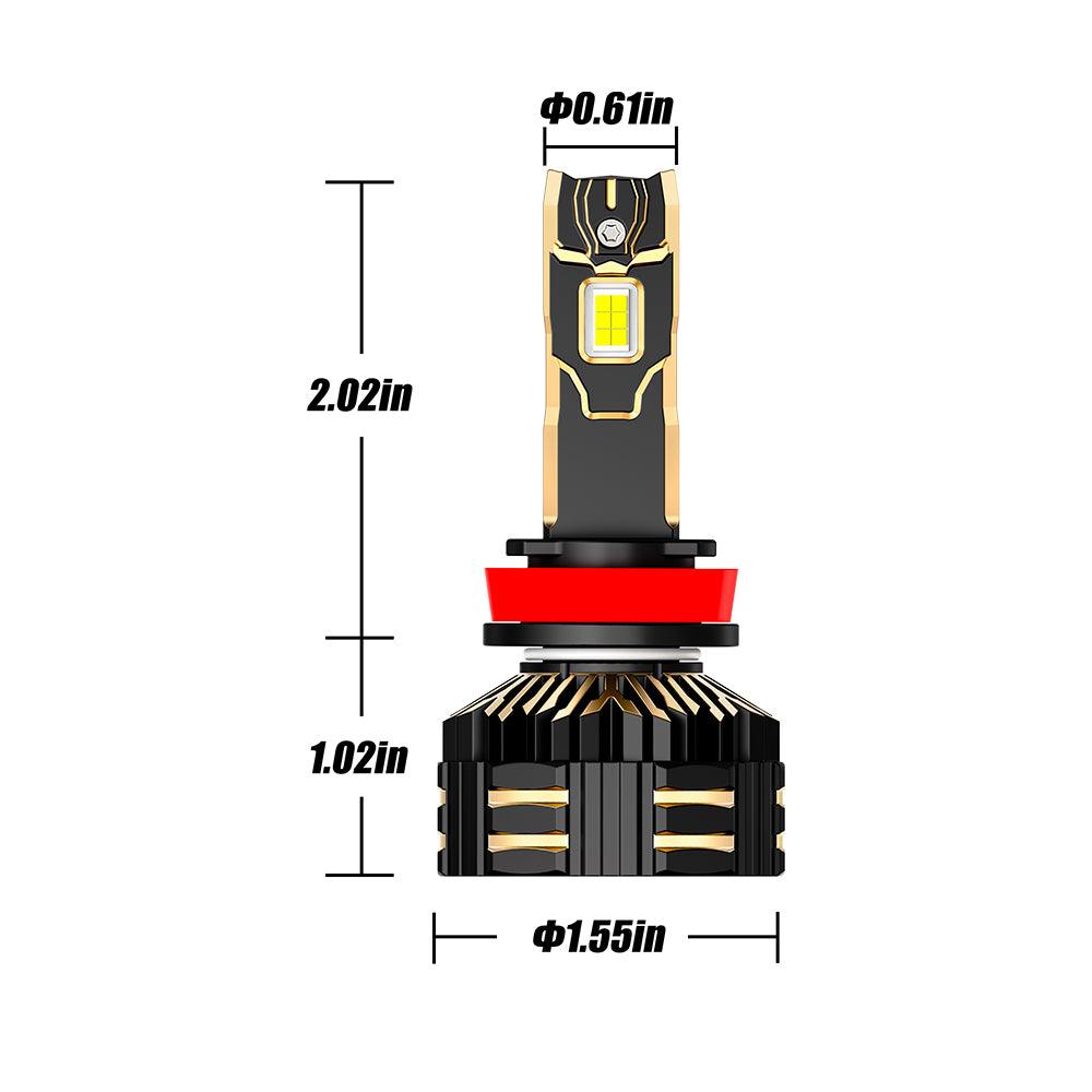 🆕H11+H11 LED Headlight Bulbs 190W 35000LM GX-PRO Series 6500K Cool White | 4 Bulbs