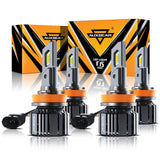 H11+H11 LED Headlight Bulbs 90W 20000LM F15 Series 20% Smaller Size 6500K Cool White | 4 Bulbs