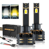 H1 LED Bulb Fog Lights 110W 25000LM GX Bi-Color Series High Power & Brightness Dual Color Switchback | 2 Bulbs
