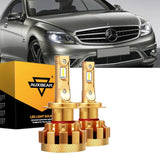 For 2005-2009 Mercedes-Benz CL65 AMG with HID headlamps LED Light Bulbs High Low Beam Bundle