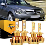 For 2006-2015 Mercedes-Benz C350 with halogen headlamps LED Light Bulbs High Low Beam Bundle