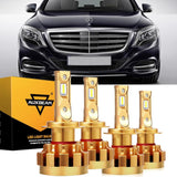 For 2001-2006 Mercedes-Benz S600 with Halogen Headlamps F-16 Plus Series Built-in Canbus LED Light Bulbs High Low Beam Bundle