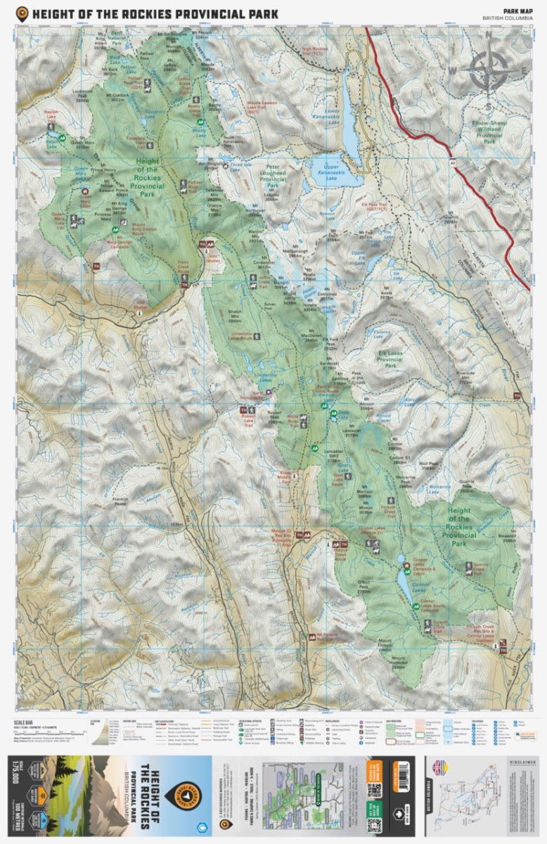 Height of the Rockies Provincial Park BC - Park Map