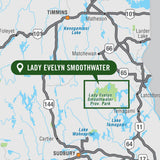 Lady Evelyn Smoothwater Provincial Park Ontario - Park Map