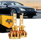 For 2006 Mercedes-Benz CLS55 AMG with HID headlamps LED Light Bulbs High Low Beam Bundle