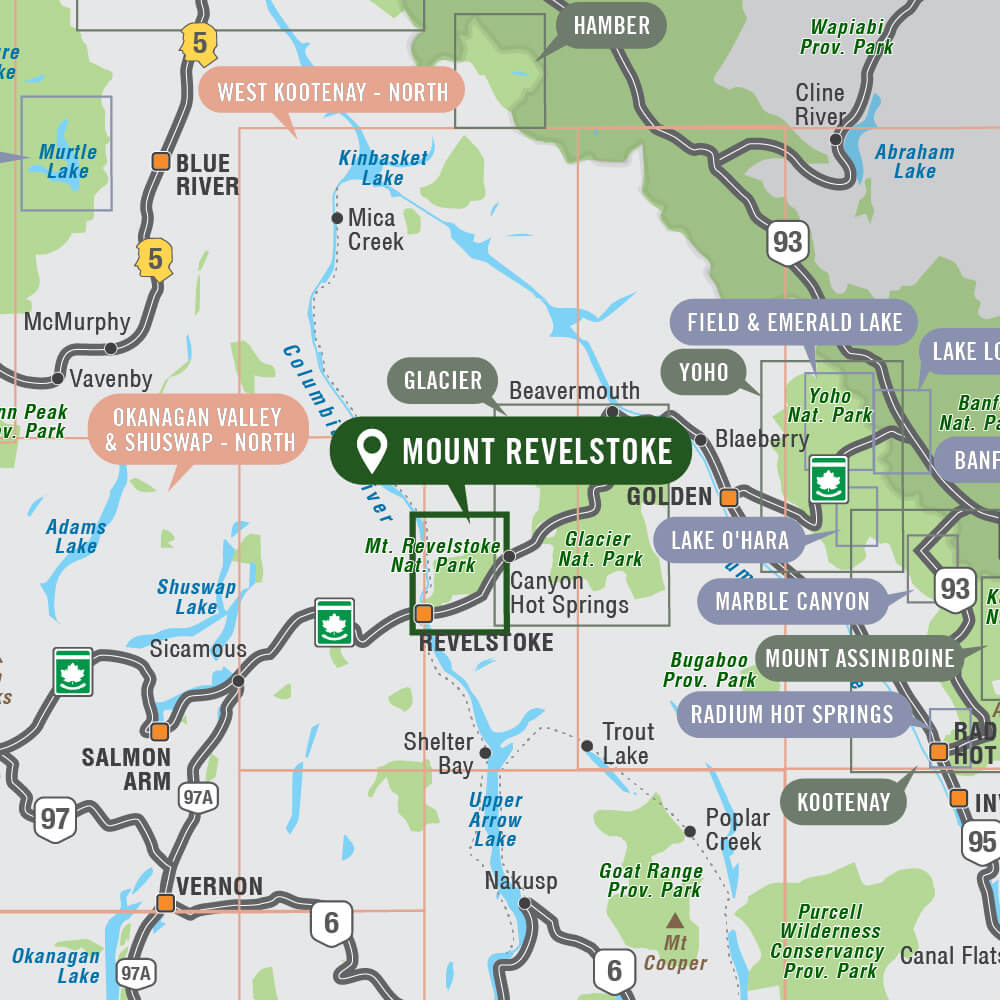 Mount Revelstoke National Park BC - Park Map