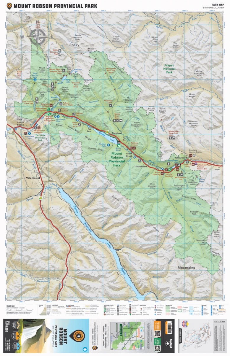 Robson Rance Map Mount Robson Provincial Map BC - Park Map – Rove Overland