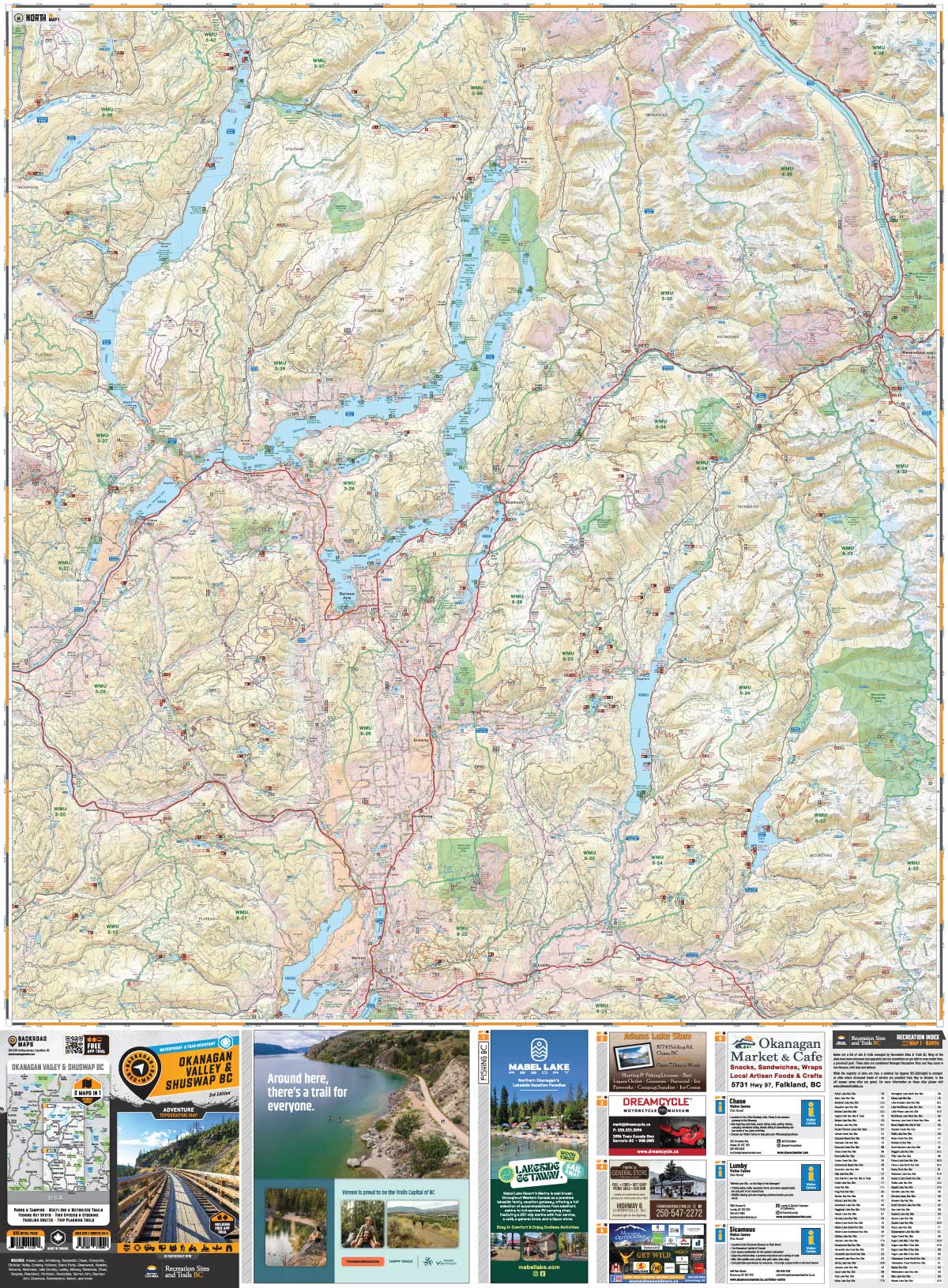 Okanagan Valley & Shuswap BC - Recreation Map