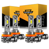 🆕H11+H11 LED Headlight Bulb 90W 22000LM Q26S Series 1:1 Same OEM Size 6500K Cool White | 4 Bulbs