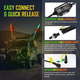 2Pcs 4FT RGB LED Whip Lights with Turn Signal & Brake Light + RGB LED Rock Lights Set with Bluetooth Controlled