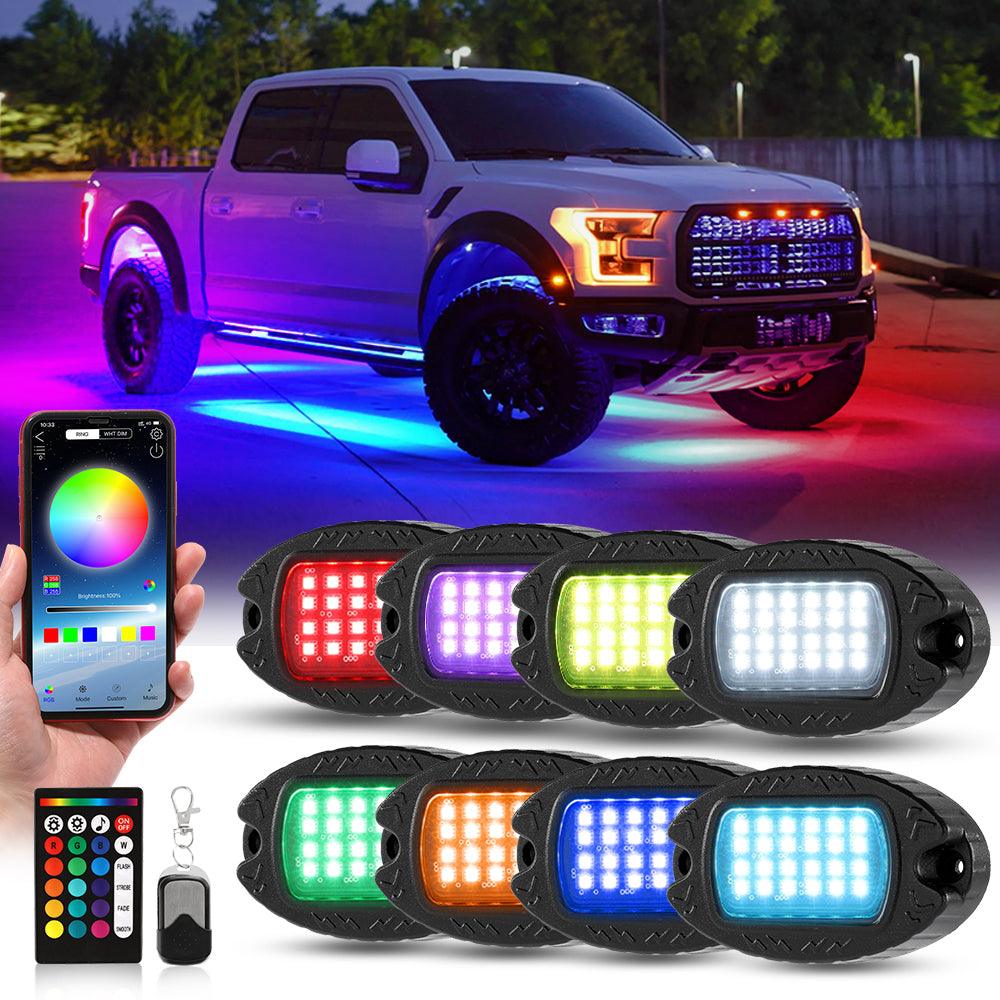 Rock lights for trucks utv atv cars | RGBW Led Rock lights kit – Rove ...