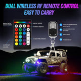RGBW LED Rock Lights Kit with Bluetooth APP & Wireless Remote Control, Multicolor Neon Underglow Lights with Brake Light function