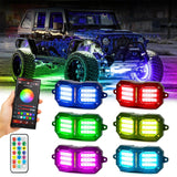 NEW Vibrant Series | Upgraded RGB LED Rock Lights Kit Multicolor Neon Underglow Lights with Bluetooth APP & Remote Control