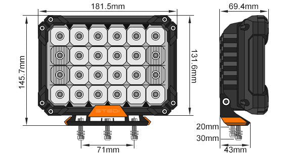 STEDI Quad Pro LED Driving Light Rove Overland