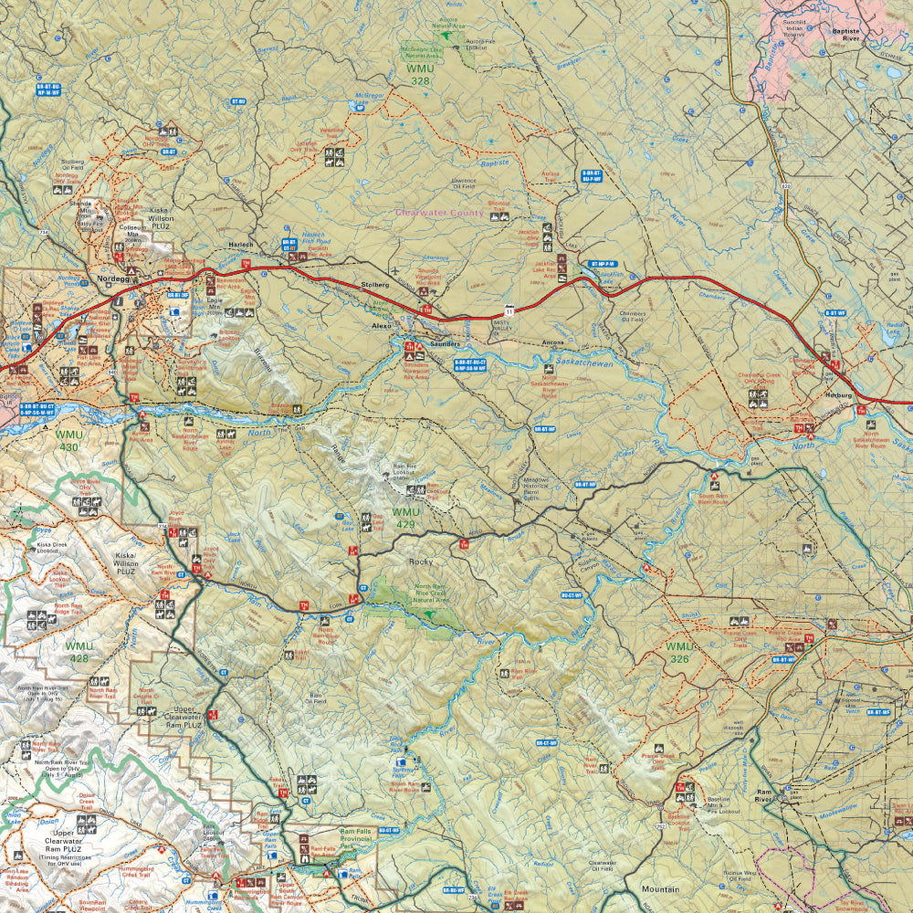 Red Deer To Nordegg Alberta Destination Map Rove Overland Red Deer To Nordegg Alberta Adventure Map Backroad Mapbooks 5149075 