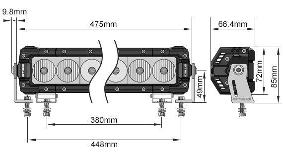 STEDI ST3301 Pro 18.6" 12 LED Light Bar
