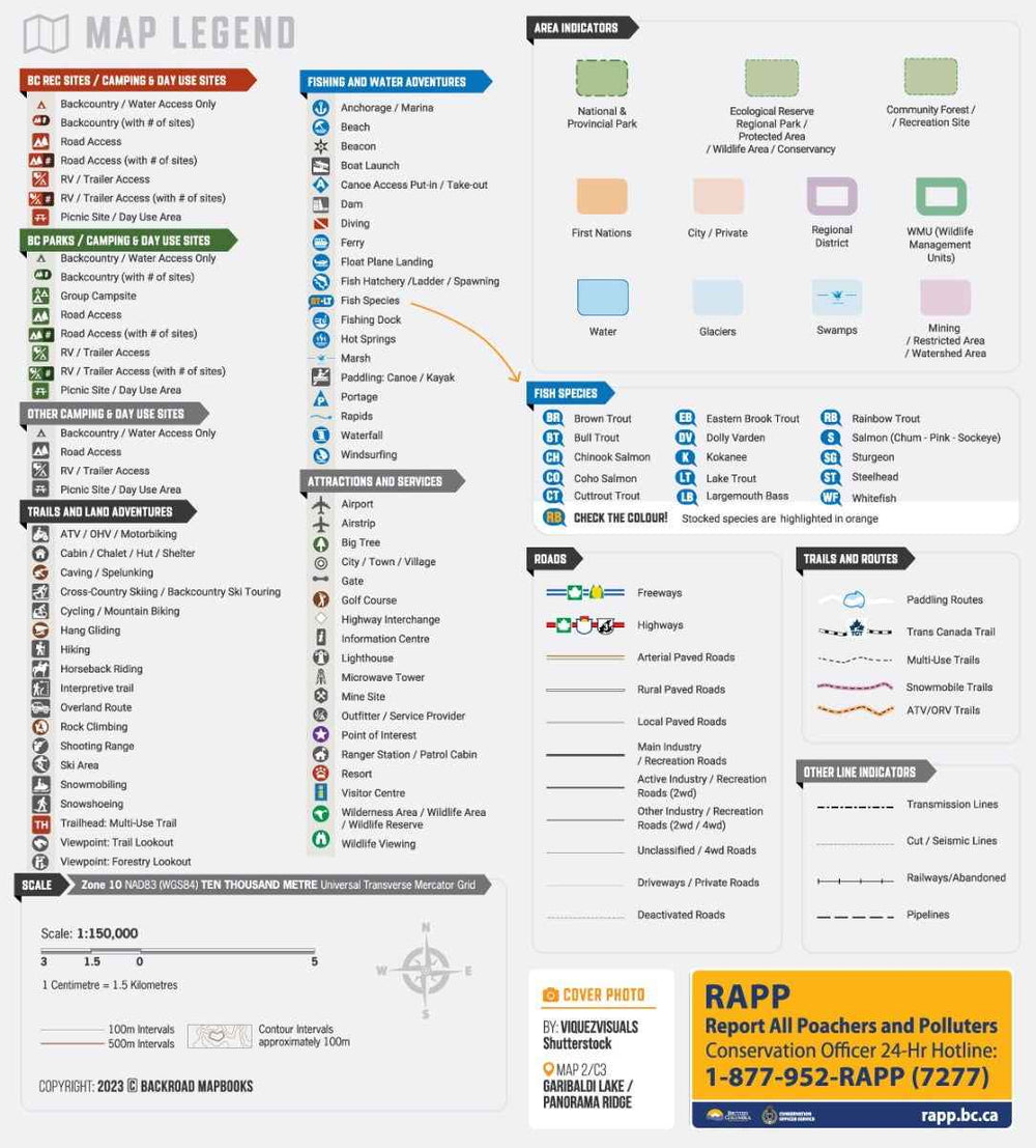 Squamish, Chilliwack & Merritt BC - Recreation Map