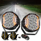 V-ULTRA Series | 7 Inch 226W LED Side Shooter White Pod Lights with Amber DRL