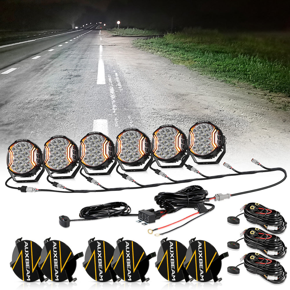V-ULTRA Series | 7 Inch 226W LED Side Shooter White Pod Lights with Amber DRL
