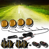 V-ULTRA Series | 7 Inch 226W LED Side Shooter Amber Pod Lights with Amber DRL