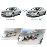 LED Headlight Assembly Projector Black For 2008-2012 Honda Accord 8th Gen Inspire US Type