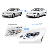 LED Headlight Assembly Projector For 2010-2011 Toyota Camry 6th Gen XV40 Facelift Regular Models Sedan