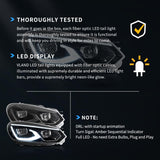 LED Headlight Assembly Dual Beam Projector Black For 2008-2014 Volkswagen Golf 6th Gen (Mk6/A6 Typ 5K）