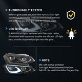 LED Headlight Assembly HID Dual Beam Projector Black For 2014-2017 Volkswagen Golf 7th Gen (Mk7, Typ 5G) Hatchback