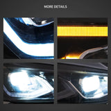 LED Headlight Assembly HID Dual Beam Projector Black For 2014-2017 Volkswagen Golf 7th Gen (Mk7, Typ 5G) Hatchback