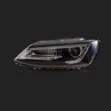 LED Headlight Assembly Dual Beam Projector Black For 2010-2018 Volkswagen Jetta