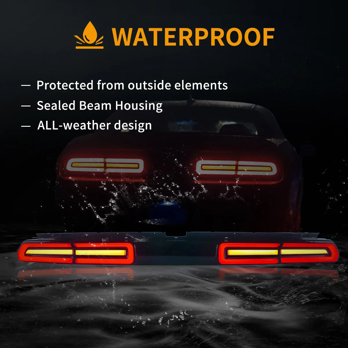 LED Tail Lights Assembly With Sequential Turn Signal For 2008-2014 Dodge Challenger 3th Gen(LC) Pre-Facelift