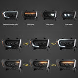 LED Headlight Assembly Matrix Projector Black For 2007-2013 Toyota Tundra 2th Gen (XK50) & 2008-2021 Toyota Sequoia SR5 2th Gen (XK60)