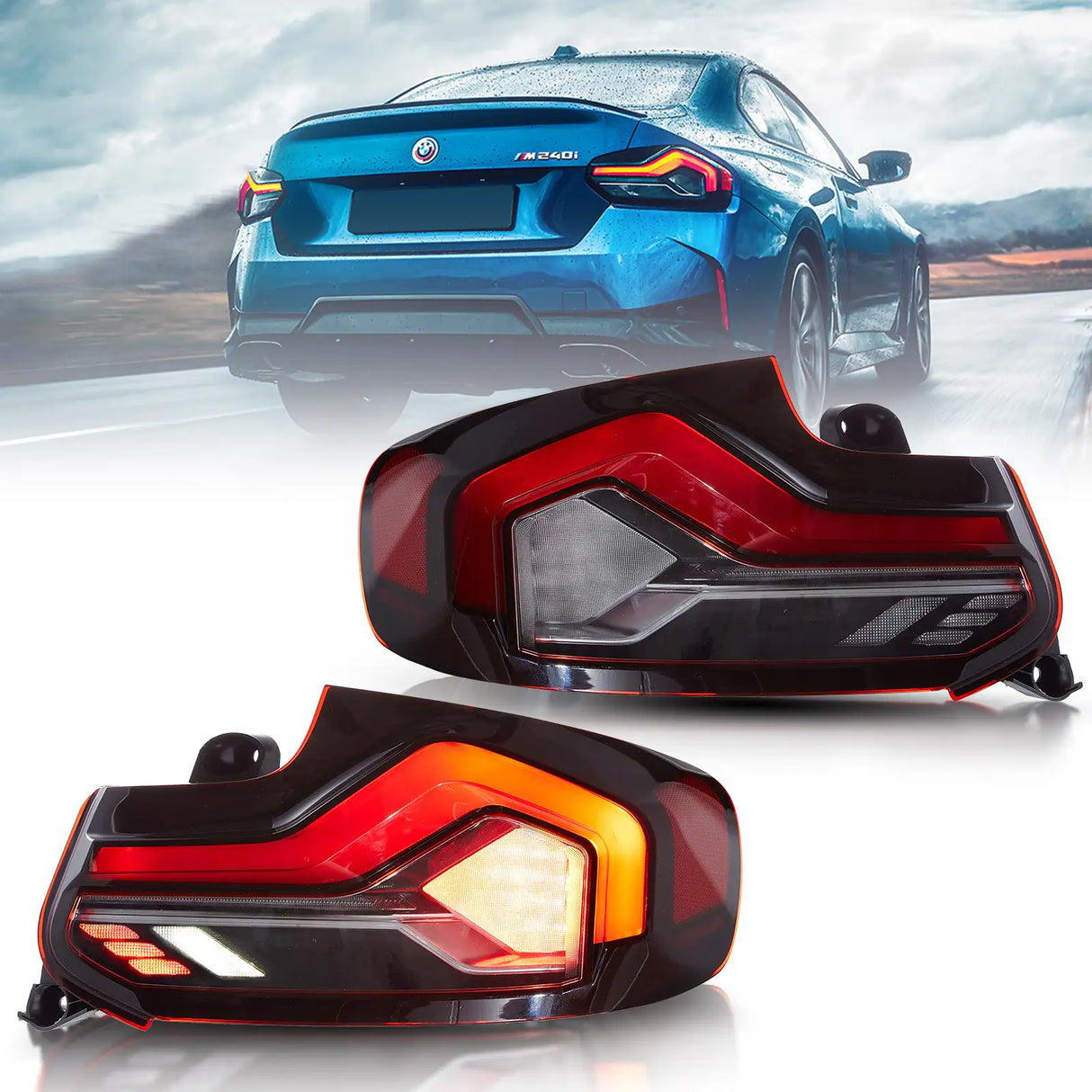 LED Tail Lights Assembly With Start-up Animation Effect For 2014-2021 BMW 2 Series (F22 F23) M2 (F87）