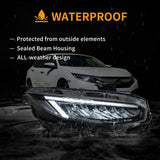 LED Headlight Assembly Reflection Bowl Chrome For 2016-2021 Honda Civic 10th Gen