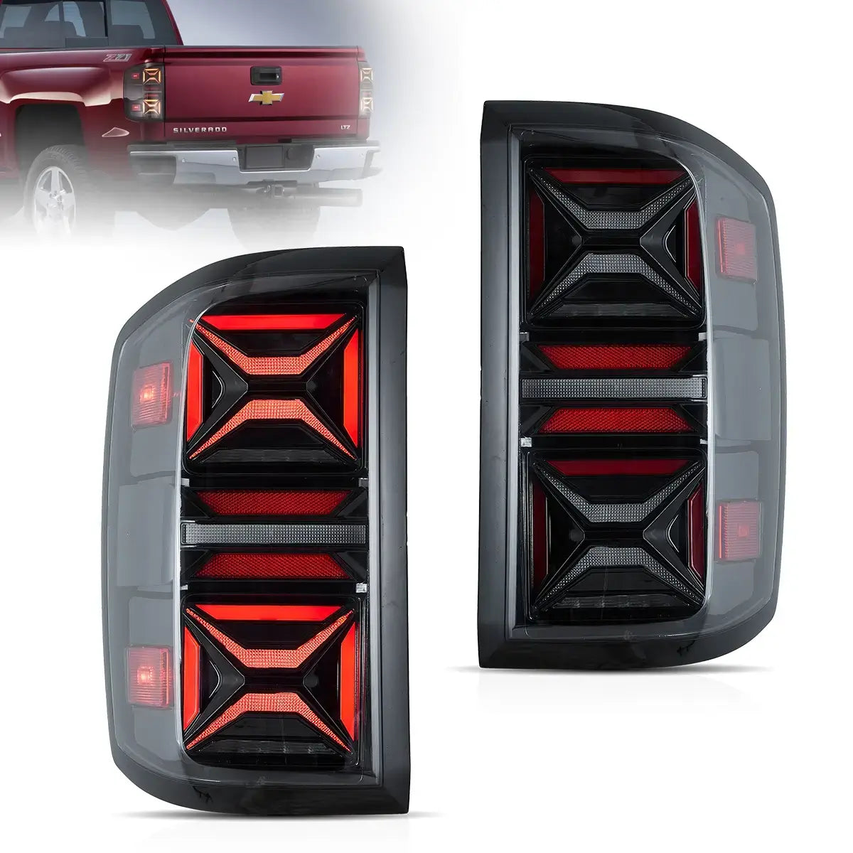 LED Tail Light Assembly With Dynamic Welcome Lighting For 2014-2018 Chevrolet Silverado
